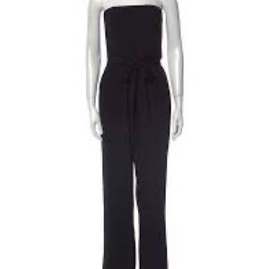 Waverly Grey strapless black evening jumpsuit.  Perfect for a black tie wedding!